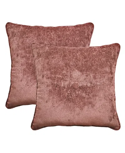 Ediehome Delmonico Chenille 2-pack Decorative Pillows, 20" X 20" In Dusty Rose