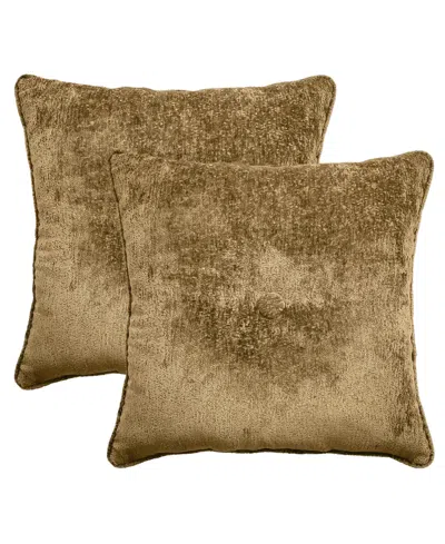 Ediehome Delmonico Chenille 2-pack Decorative Pillows, 20" X 20" In Gold