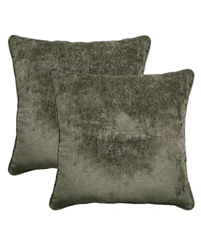 Ediehome Delmonico Chenille 2-pack Decorative Pillows, 20" X 20" In Green