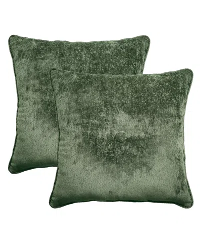 Ediehome Delmonico Chenille 2-pack Decorative Pillows, 20" X 20" In Green