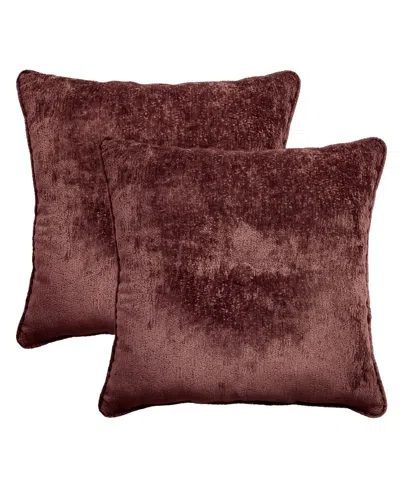 Ediehome Delmonico Chenille 2-pack Decorative Pillows, 20" X 20" In Purple