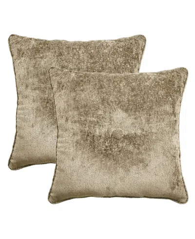 Ediehome Delmonico Chenille 2-pack Decorative Pillows, 20" X 20" In Sand