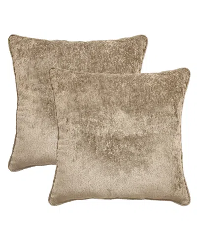 Ediehome Delmonico Chenille 2-pack Decorative Pillows, 20" X 20" In Warm Beige