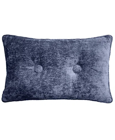 Ediehome Delmonico Chenille Lumbar Decorative Pillow, 14" X 22" In Blue