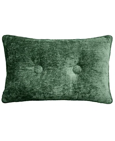 Ediehome Delmonico Chenille Lumbar Decorative Pillow, 14" X 22" In Green