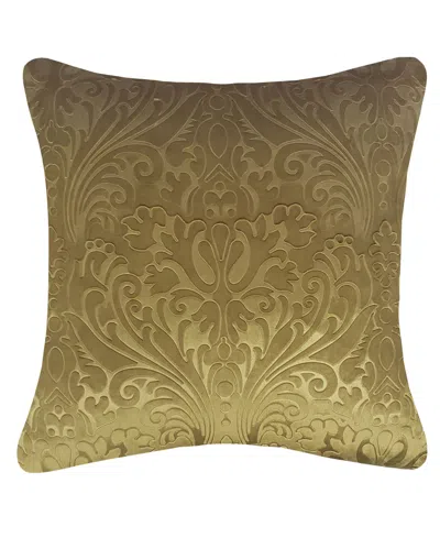 Ediehome Embossed Velvet Decorative Pillow In Gold