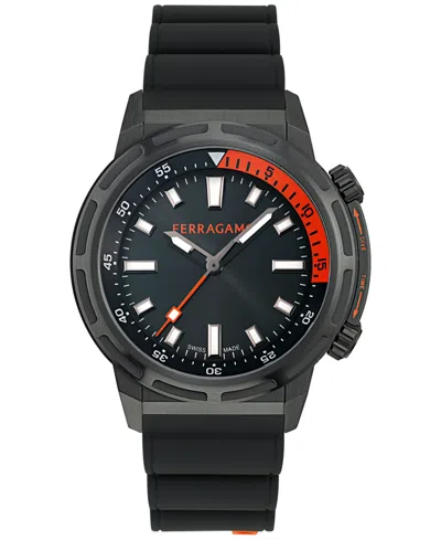 Edifier Men's Swiss Sport Black Polyurethane Strap Watch 46mm
