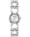 Edifier Women's Double Gancini Stainless Steel Link Bracelet Watch 25mm In Stainless