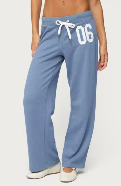 Edikted 06 Wide Leg Cotton Blend Drawstring Sweatpants In Gold