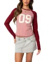 Edikted Raglan Crop T-shirt In Pink