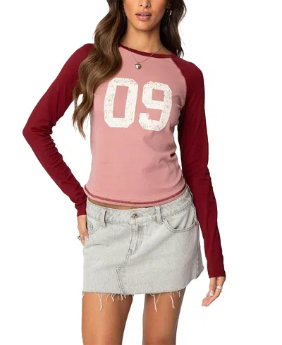 EDIKTED 09 RAGLAN LONG SLEEVE T SHIRT
