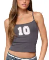 Edikted 10 Floral Lacey Patch Tank Top In Gray