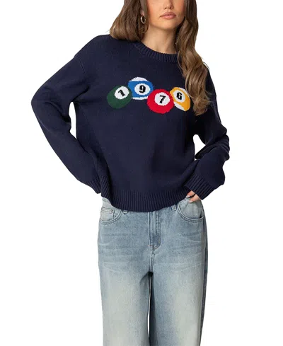 Edikted 1976 Billiards Sweater In Navy