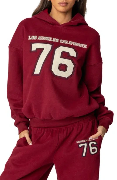 Edikted 76 Cali Hoodie In Burgundy