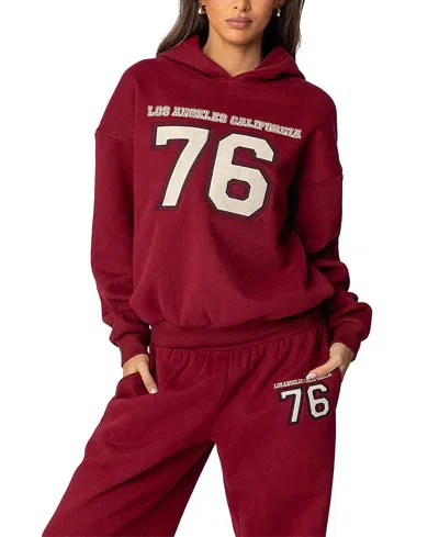 Edikted 76 Cali Hoodie In Burgundy