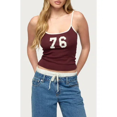 Edikted 76 Contrast Camisole In Burgundy