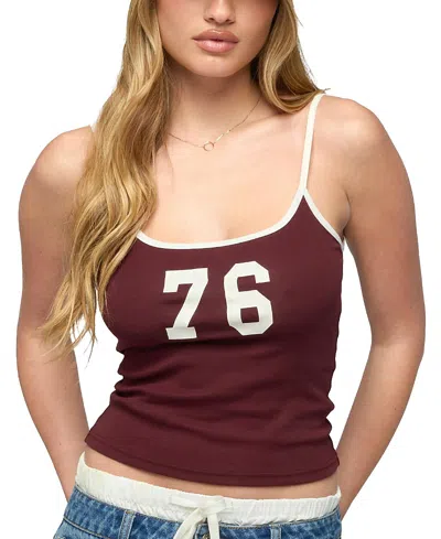 Edikted 76 Contrast Camisole In Burgundy