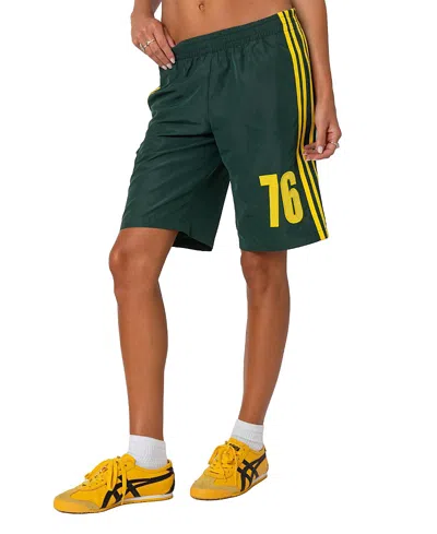 Edikted 76 Nylon Bermuda Shorts In Green