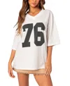 Edikted 76 Oversize Graphic T-shirt In White