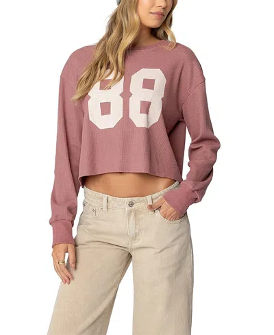 EDIKTED 88 WAFFLE LONG SLEEVE T-SHIRT
