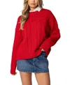 Shop Edikted Acacia Oversized Cable Knit Sweater In Red