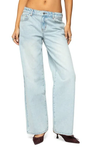 Edikted Ace Relaxed Low Rise Wide Leg Jeans In Multi