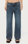 Edikted Petite Ace Relaxed Dark Rinse Wash Jeans