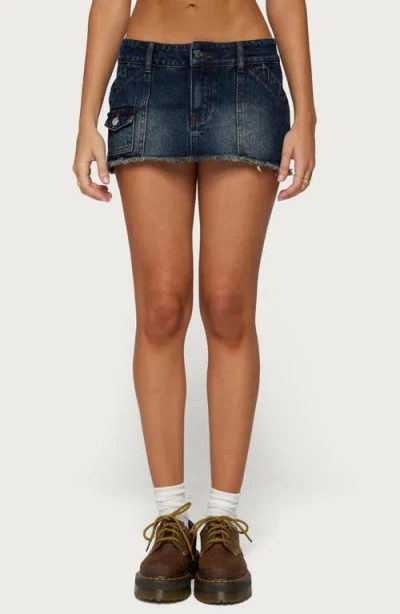 Edikted Adania Low Rise Frayed Mini Skort In Multi