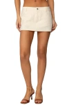 Edikted Addey Linen Look Mini Skort In Cream