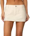 Edikted Addey Linen Look Mini Skort In Cream