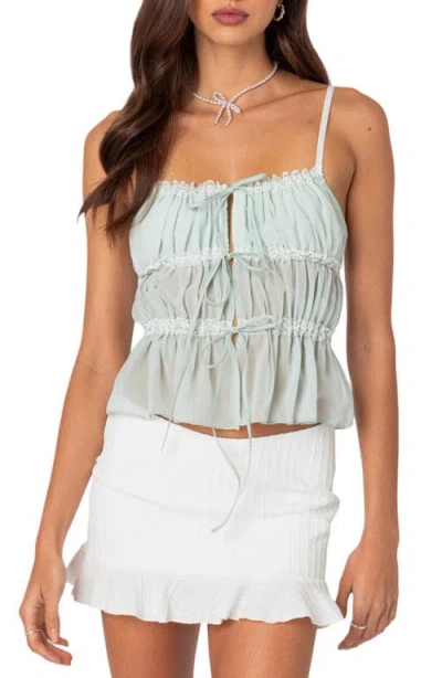 EDIKTED EDIKTED ADDY TIE FRONT CHIFFON CAMISOLE