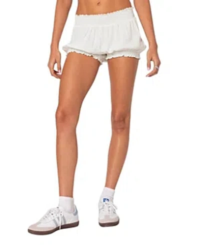 Edikted Adelaide Puffy Shorts In White