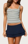 Edikted Adelia Stripe Ruched Crop Camisole In Multi