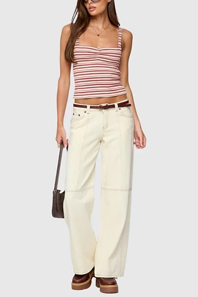 Edikted Adelia Striped Ruched Tank Top In Mix, Women's At Urban Outfitters
