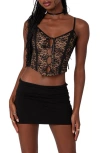 Edikted Adira Lace Keyhole Corset In Black