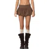 Edikted Adrianna Bubble Micro Shorts In Brown