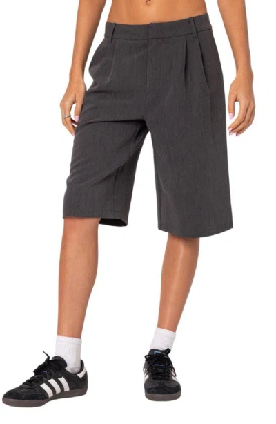 Edikted Aelia Trouser Bermuda Shorts In Dark-gray