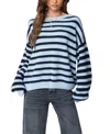 Edikted Aerin Oversize Stripe Cotton Sweater In Blue And Navy