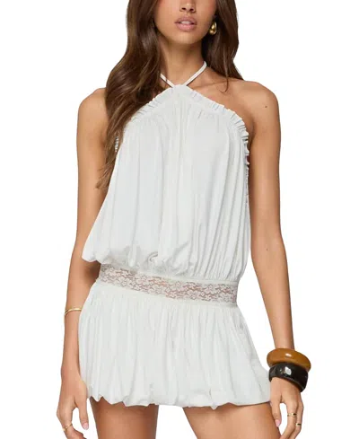 Edikted Aida Backless Bubble Mini Dress In White
