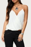 Edikted Ainsley Wrap Front Top In White