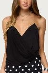 Edikted Ainsley Wrap Front Top In Black