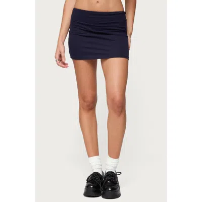 Edikted Aisha Low Rise Miniskirt In Blue