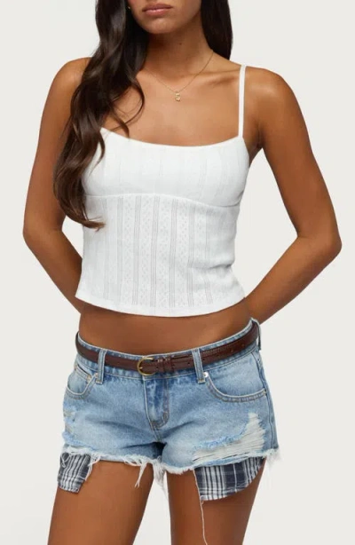 Edikted Aivy Pointelle Camisole In White
