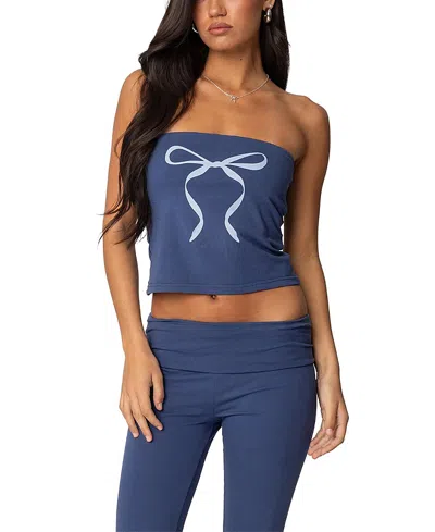 EDIKTED AIYANA BOW BUILT IN BRA TUBE TOP