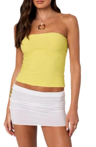 Edikted Albina Textured Tube Top In Yellow