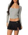 Edikted Alex Striped Top In Black-and-white