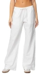 Edikted Alexa Linen Blend Pants In White