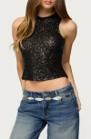 Edikted Alexander Sequin Crop Top In Black