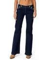 Edikted Alison Low Rise Flared Dark Rinse Wash Jeans In Blue