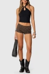 Edikted Alizee Belt Detail Halter Top In Black, Women's At Urban Outfitters
